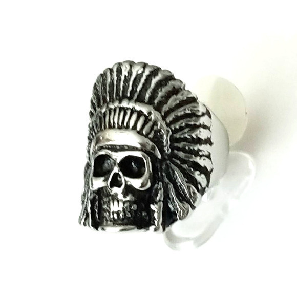 New stainless steel tribal skull ring‎ 11 - Picture 2 of 3